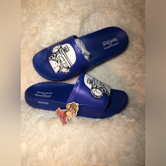 Skechers Snoop Dog Dr Bombays Mens Blue Slide Sandals size 9 & 10 NWT - Picture 3 of 16